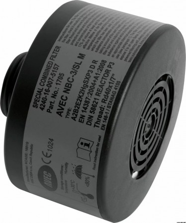 AVEC-NBC-3/SL M - CBRN gassmaskefilter - 20 års holdbarhet 